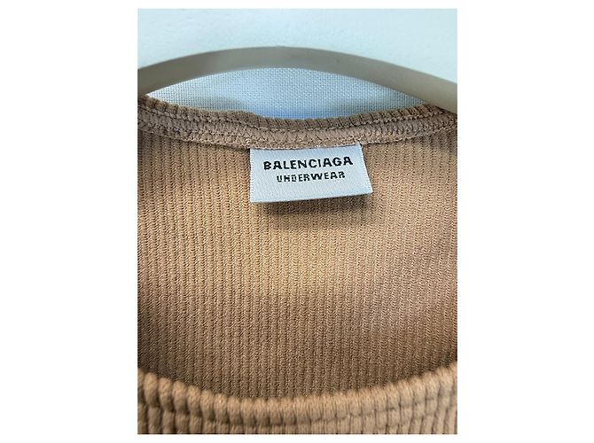 Camiseta de canalé Balenciaga Underwear Castaño - vista 2
