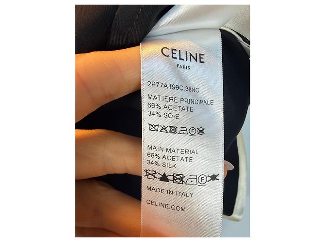 Céline Celine Pantaloncini in seta e acetato neri Nero - vista 4