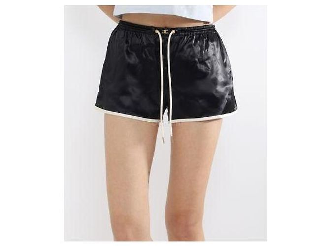 Céline Celine Pantaloncini in seta e acetato neri Nero - vista 6
