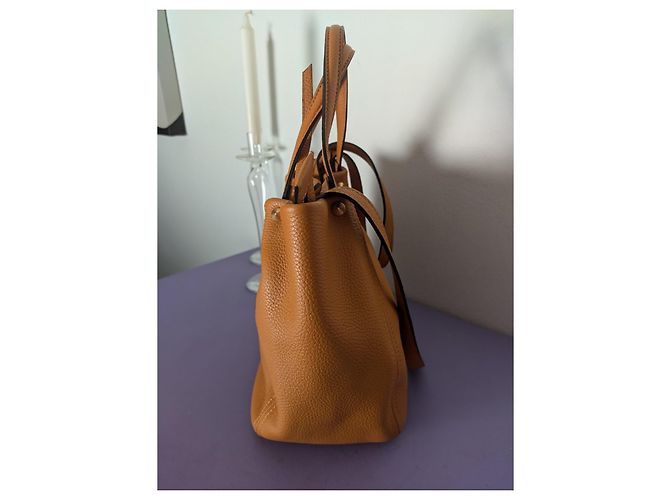 Gianni Chiarini Bolsa de mão em couro mostarda - vista 10