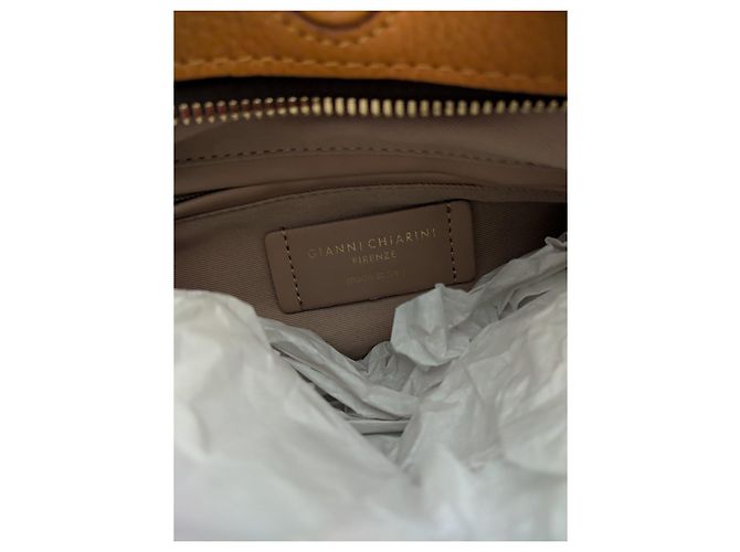 Gianni Chiarini Bolsa de mão em couro mostarda - vista 12