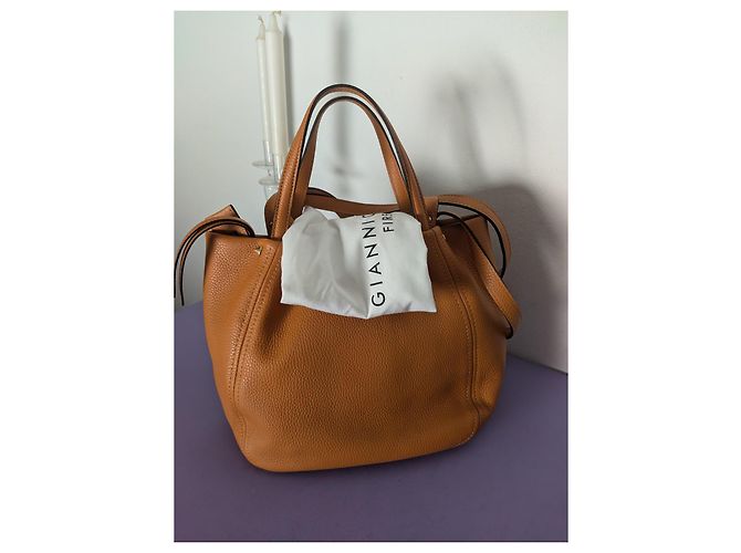 Gianni Chiarini Bolsa de mão em couro mostarda - vista 17