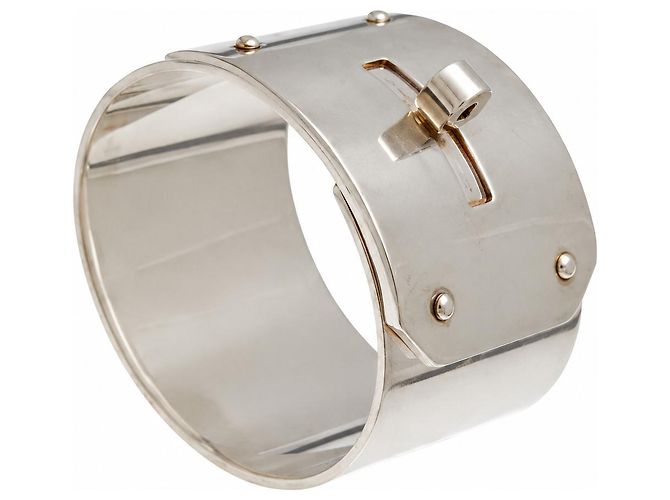 Hermès Kelly Manchette Grand Modèle Bracciale in Argento 925 - vista 4