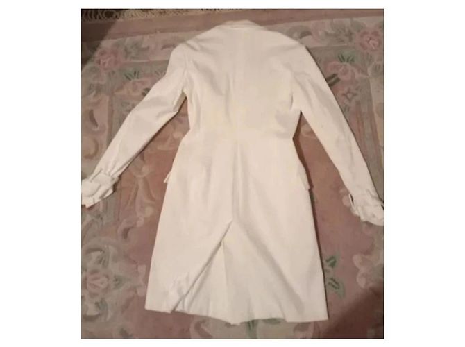 Versace Vestido Blazer Cruzado en Algodón Blanco - vista 3