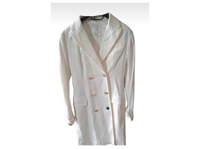 Versace Vestido Blazer Cruzado en Algodón Blanco - vista 9