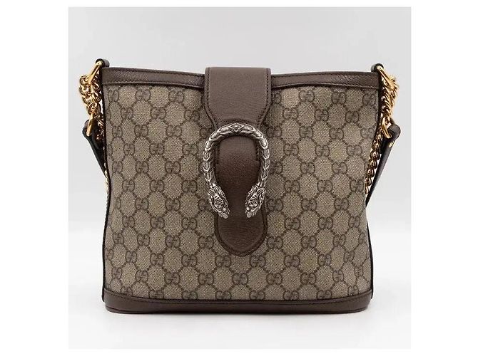 Gucci Dionysus GG Supreme Piccola Borsa a Secchiello Marrone Monogramma - vista 2