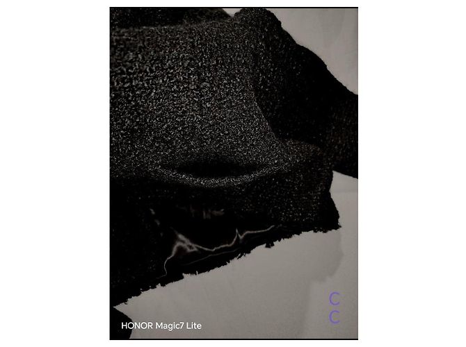 Chanel Giacca in tweed nero con logo CC - vista 11