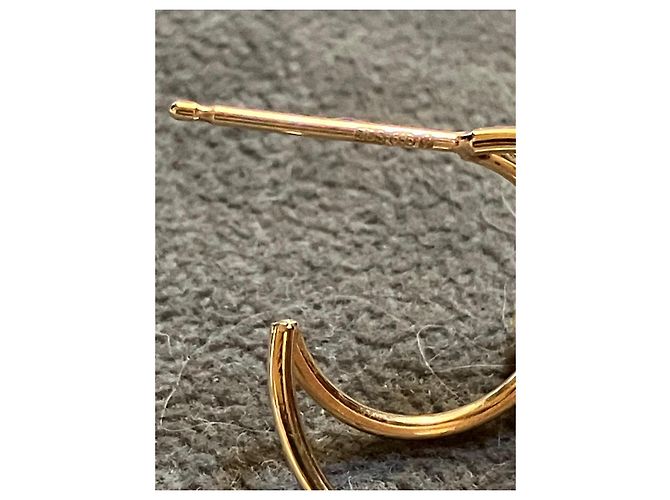 Autre Marque Zoe Chicco Orecchini a cerchio mezzaluna in oro giallo 14k e diamanti D'oro - vista 10