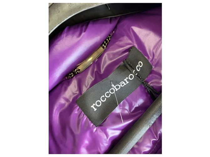 Roccobarocco Abrigo Largo Acolchado Morado Púrpura - vista 3
