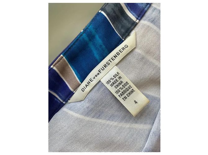 Vestido midi de seda estampado Diane von Furstenberg Azul Azul marino - vista 2