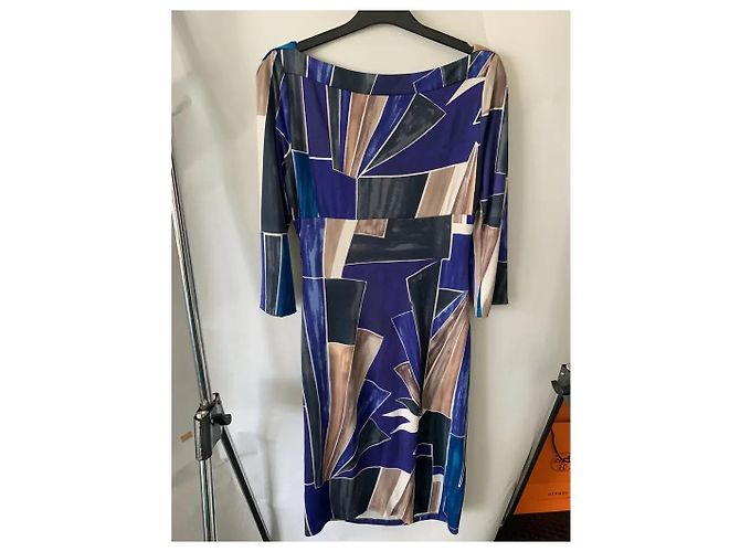 Vestido midi de seda estampado Diane von Furstenberg Azul Azul marino - vista 3