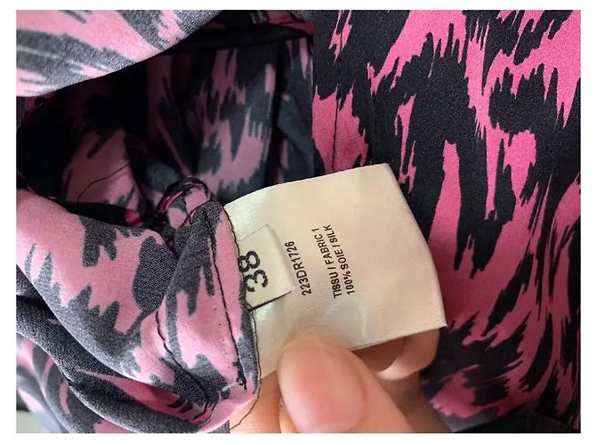 Abito corto in seta stampata rosa e nero Alexandre Vauthier - vista 3