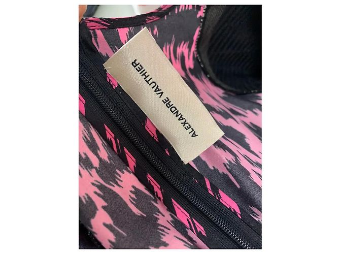 Abito corto in seta stampata rosa e nero Alexandre Vauthier - vista 4