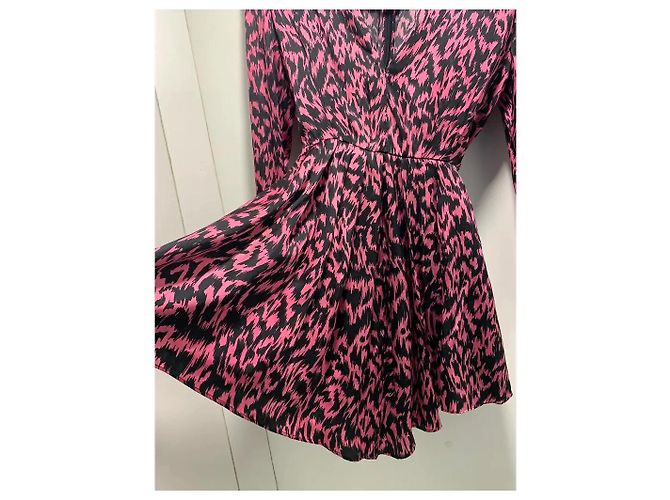 Abito corto in seta stampata rosa e nero Alexandre Vauthier - vista 5