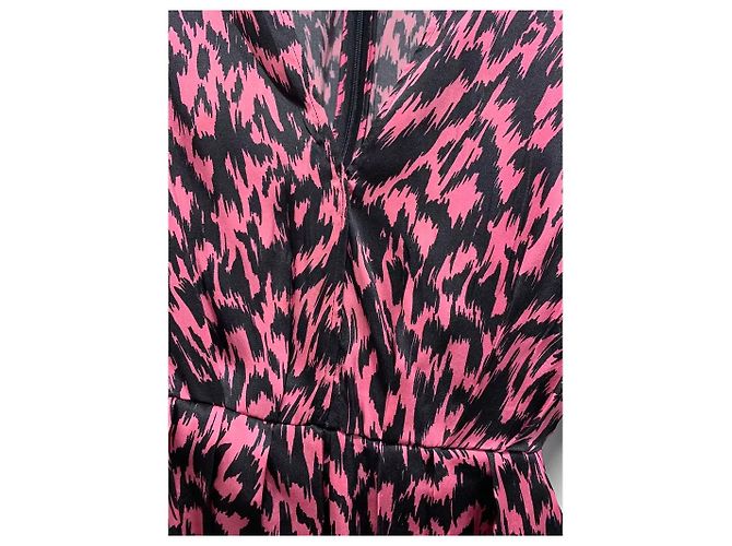 Abito corto in seta stampata rosa e nero Alexandre Vauthier - vista 6