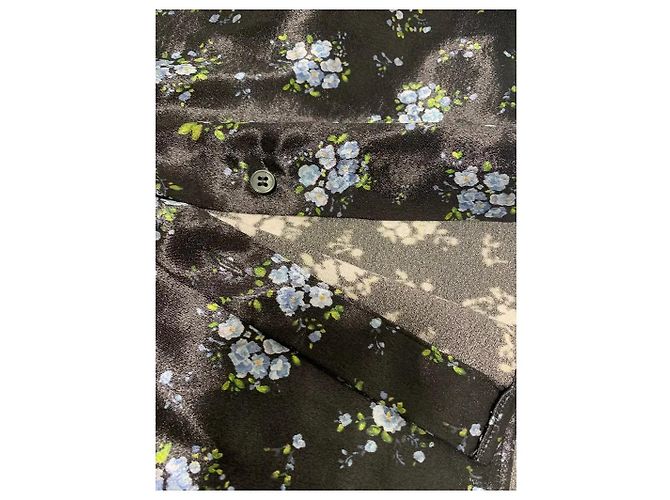 Camicia Acne Studios stampa floreale nera in poliestere Nero Blu - vista 5
