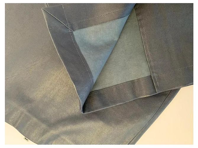 Bel Air Leder-Bleistiftrock Marineblau - Ansicht 4