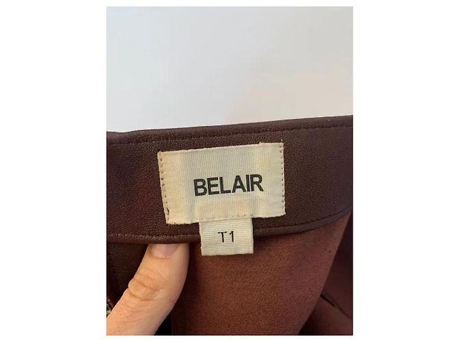 Autre Marque Belair Leder-Bleistiftrock Burgunderrot Bordeaux - Ansicht 4