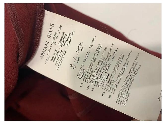 Armani Jeans Vestido Midi Burdeos - vista 2