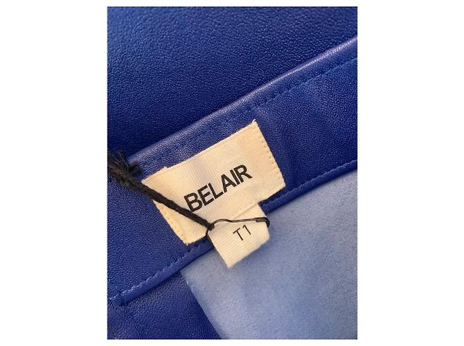Bel Air Leder-Bleistiftrock in Marineblau Dunkelblau - Ansicht 4
