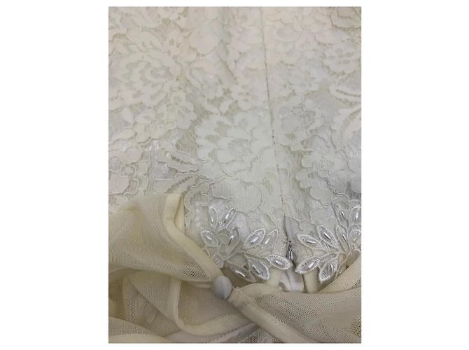 Autre Marque Vestido de cocktail Basix de encaje blanco con perlas - vista 5