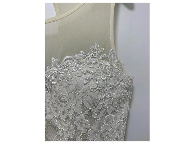 Autre Marque Vestido de cocktail Basix de encaje blanco con perlas - vista 6