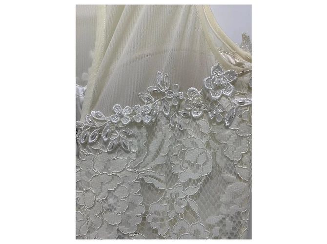 Autre Marque Vestido de cocktail Basix de encaje blanco con perlas - vista 7