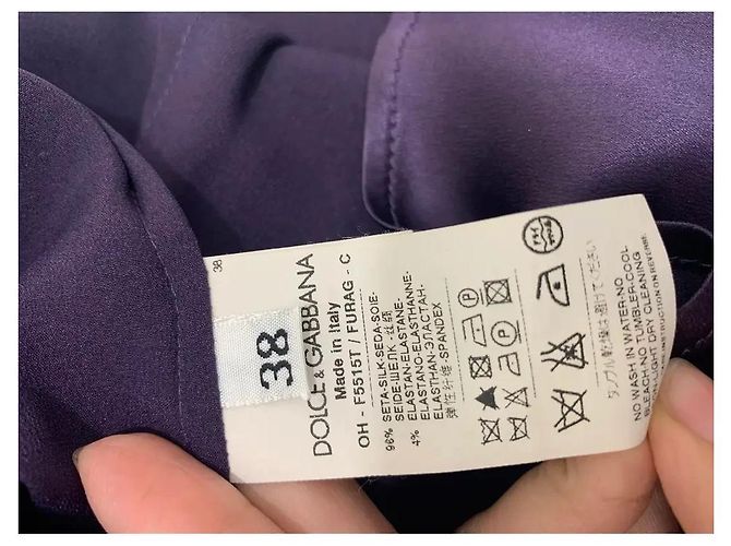 Camicia in seta viola Dolce & Gabbana Porpora - vista 2