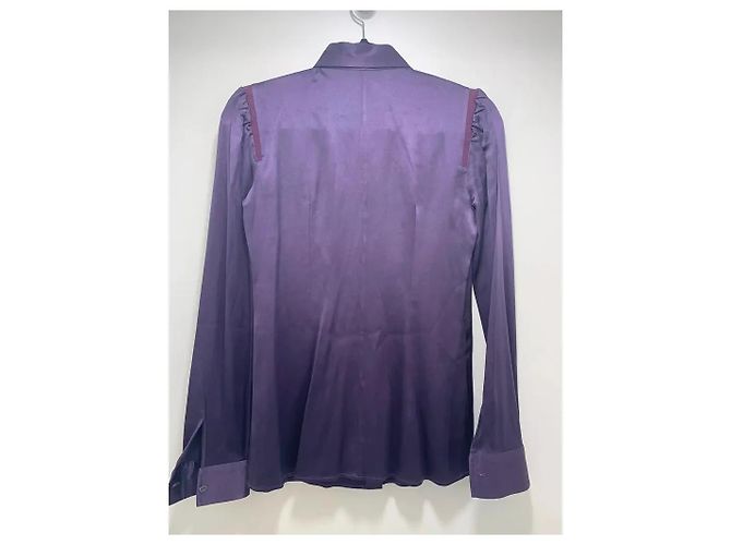 Camicia in seta viola Dolce & Gabbana Porpora - vista 7