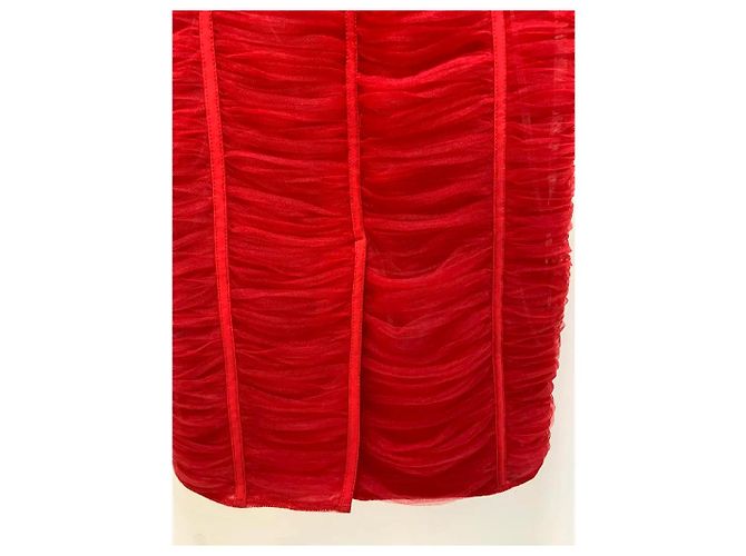 Vestido rojo con volantes Elisabetta Franchi Roja - vista 10
