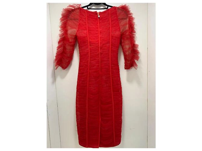 Vestido rojo con volantes Elisabetta Franchi Roja - vista 11
