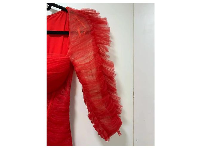 Vestido rojo con volantes Elisabetta Franchi Roja - vista 2