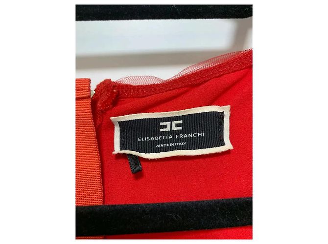 Vestido rojo con volantes Elisabetta Franchi Roja - vista 3