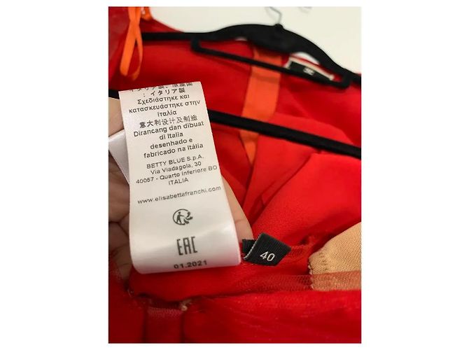Vestido rojo con volantes Elisabetta Franchi Roja - vista 6