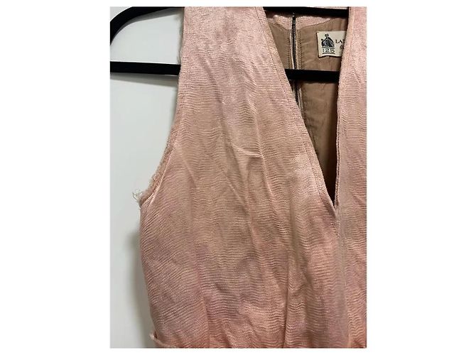 Lanvin Kurzes Seidenkleid in Hellrosa mit Blumengürtel Pink - Ansicht 3
