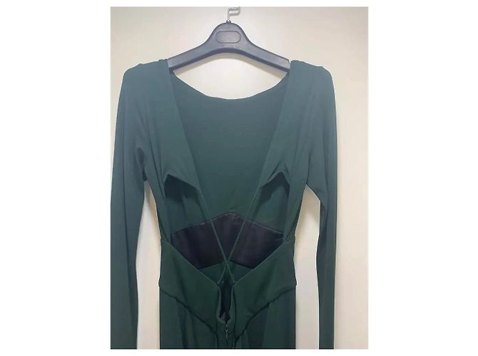 Alexandre Vauthier Langes Grünes Kleid mit Langarm Dunkelgrün - Ansicht 3