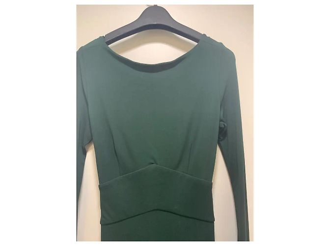 Alexandre Vauthier Langes Grünes Kleid mit Langarm Dunkelgrün - Ansicht 4
