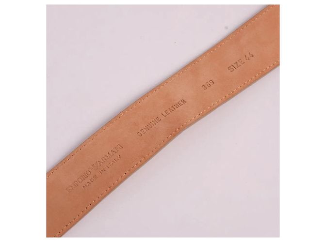 Emporio Armani Ledergürtel mit Holzverschluss Braun Beige - Ansicht 2