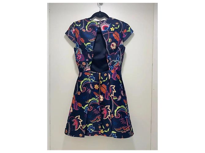 Vestido de verano estampado Ted Baker corte evasé Multicolor Azul oscuro - vista 2