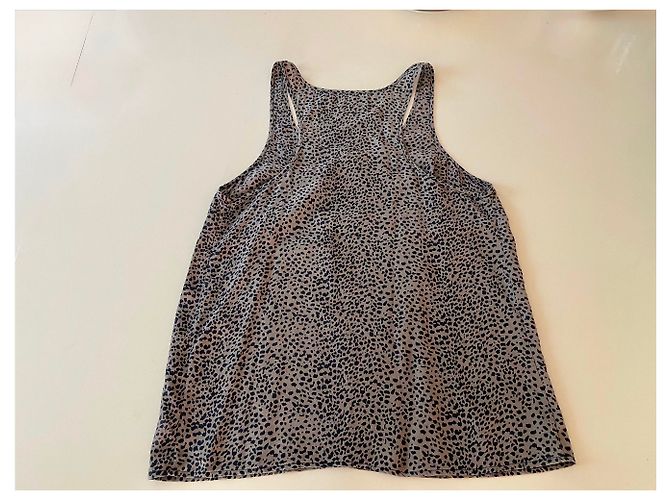 Autre Marque Bel Air Top Seda Estampado Leopardo Beige Estampado de leopardo - vista 3
