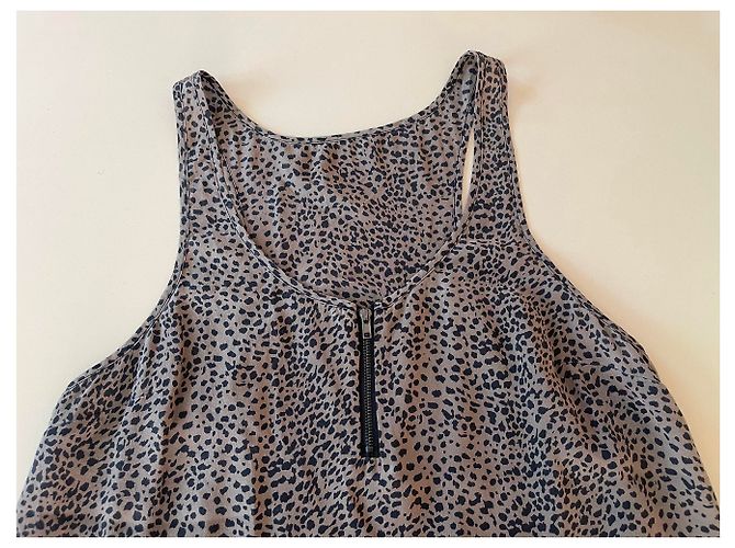 Autre Marque Bel Air Top Seda Estampado Leopardo Beige Estampado de leopardo - vista 4