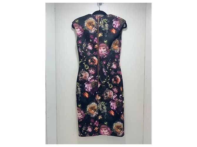 Ted Baker Midi-Kleid mit Blumenprint Braun Pink Mehrfarben Grün Lila - Ansicht 2