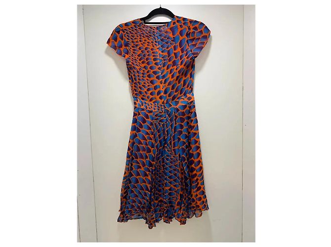 Autre Marque Issa London vestido de verano estampado Azul Naranja - vista 2