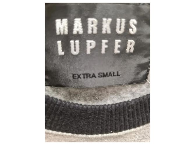 Markus Lupfer Sudadera Gris con Cara de Mapache - vista 5