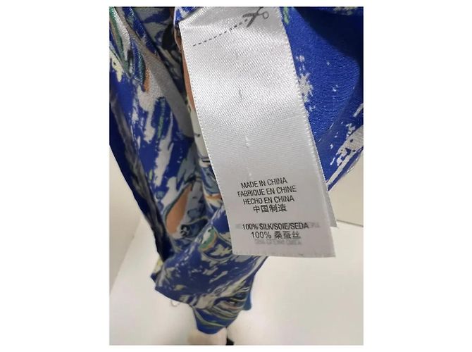 Juicy Couture Robe Tunique en Soie Imprimé Voiliers Blanc Bleu Multicolore - vue 3