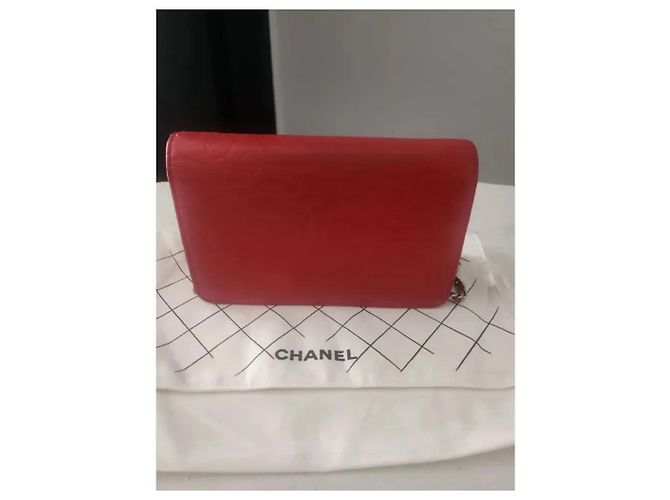 Chanel Camélia Wallet on Chain Portafoglio Rosso - vista 3