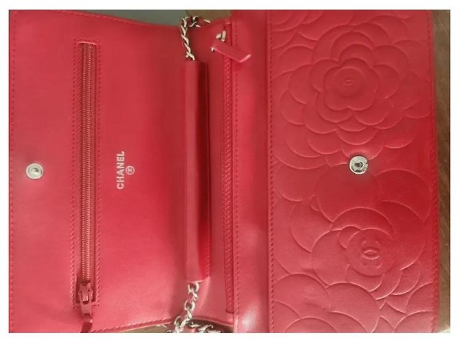 Chanel Camélia Wallet on Chain Portafoglio Rosso - vista 4