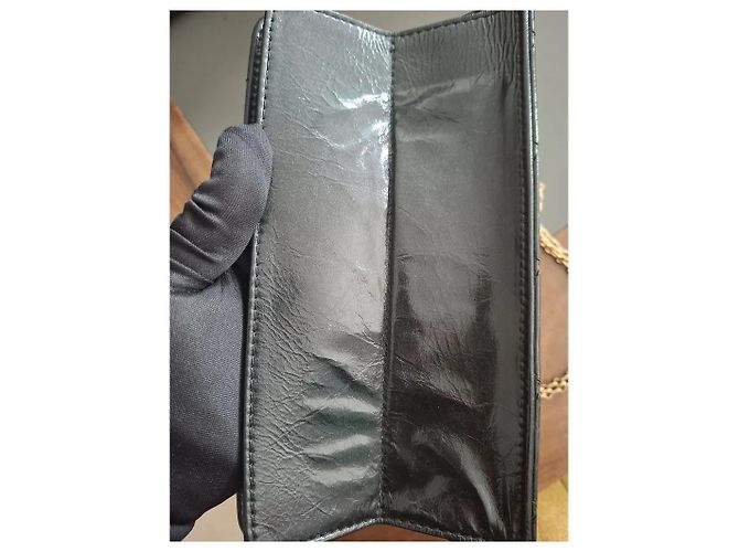 Chanel 2.55 Reissue Borsa a Patta Pelle Verniciata Nera Nero - vista 5