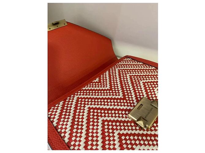 Michael Kors Whitney Borsa a tracolla in pelle e paglia - Rosso e Bianco Multicolore - vista 3