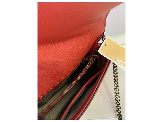 Michael Kors Whitney Borsa a tracolla in pelle e paglia - Rosso e Bianco Multicolore - vista 6